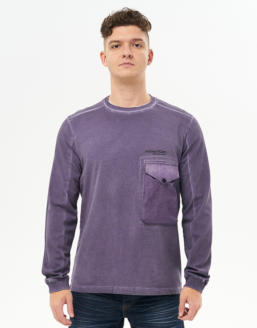 Лонгслив We Don’t Care GD Long Sleeve Pocket T-shirt Purple